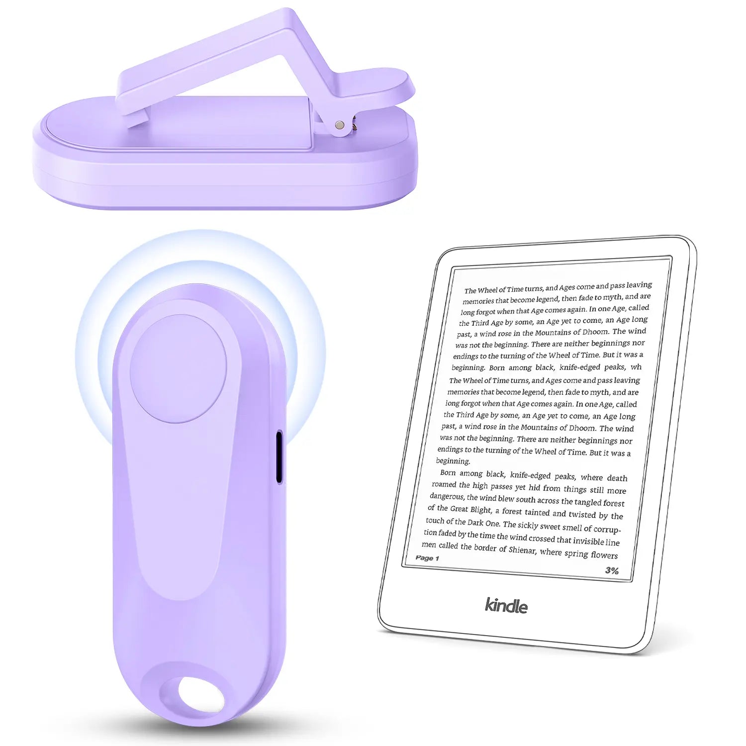 (Upgraded)Datafy Remote Control Page Turner for Kindle Paperwhite Oasis Kobo, Camera Shutter & Video Recording, Ereaders Clicker for Ipad Tablets Reading Novels with Wrist Strap Storage Bag