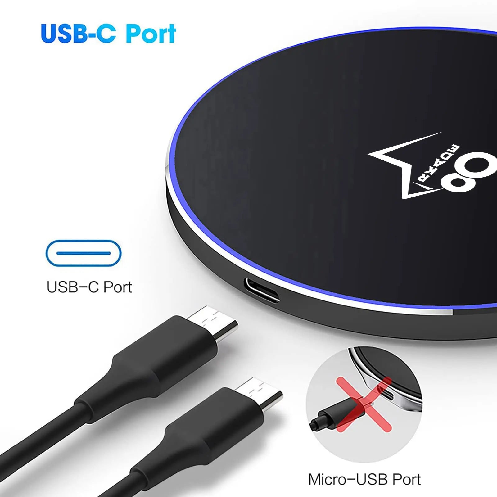 Arkade 87 W8 Wireless Charging Pad with 3.3Ft Type-C USB Charging Cable Adapter Charger