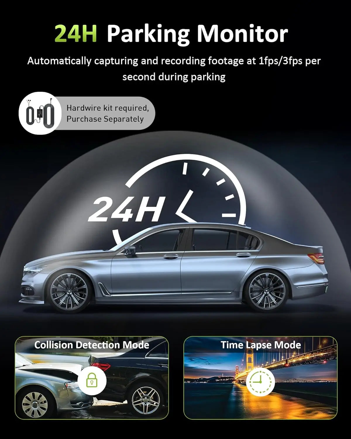 4K 3 Channel Dash Cam Front Rear inside STARVIS Sensor 5Ghz Wifi 64GB Card Included 2160P+1080P+1080P Car Dash Camera 3.16 IPS Screen IR Night Vision HDR 24/7 Parking Mode