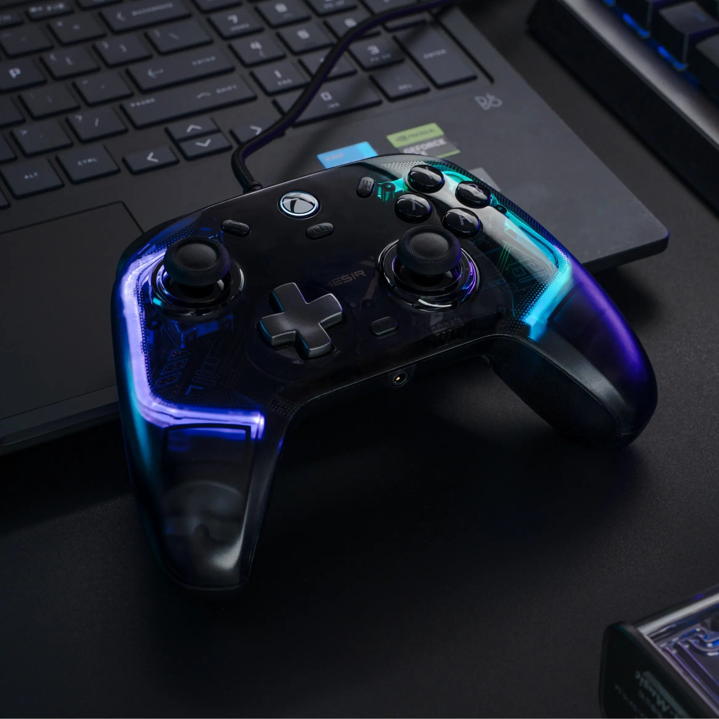 Gamesir Kaleid Wired RGB Light Controller for Xbox Series X|S, Xbox One,Windows 10/11 & Steam, Plug and Play Gaming Gamepad, Transparent Video Game Controller with Hall Effect Joysticks/Hall Trigger