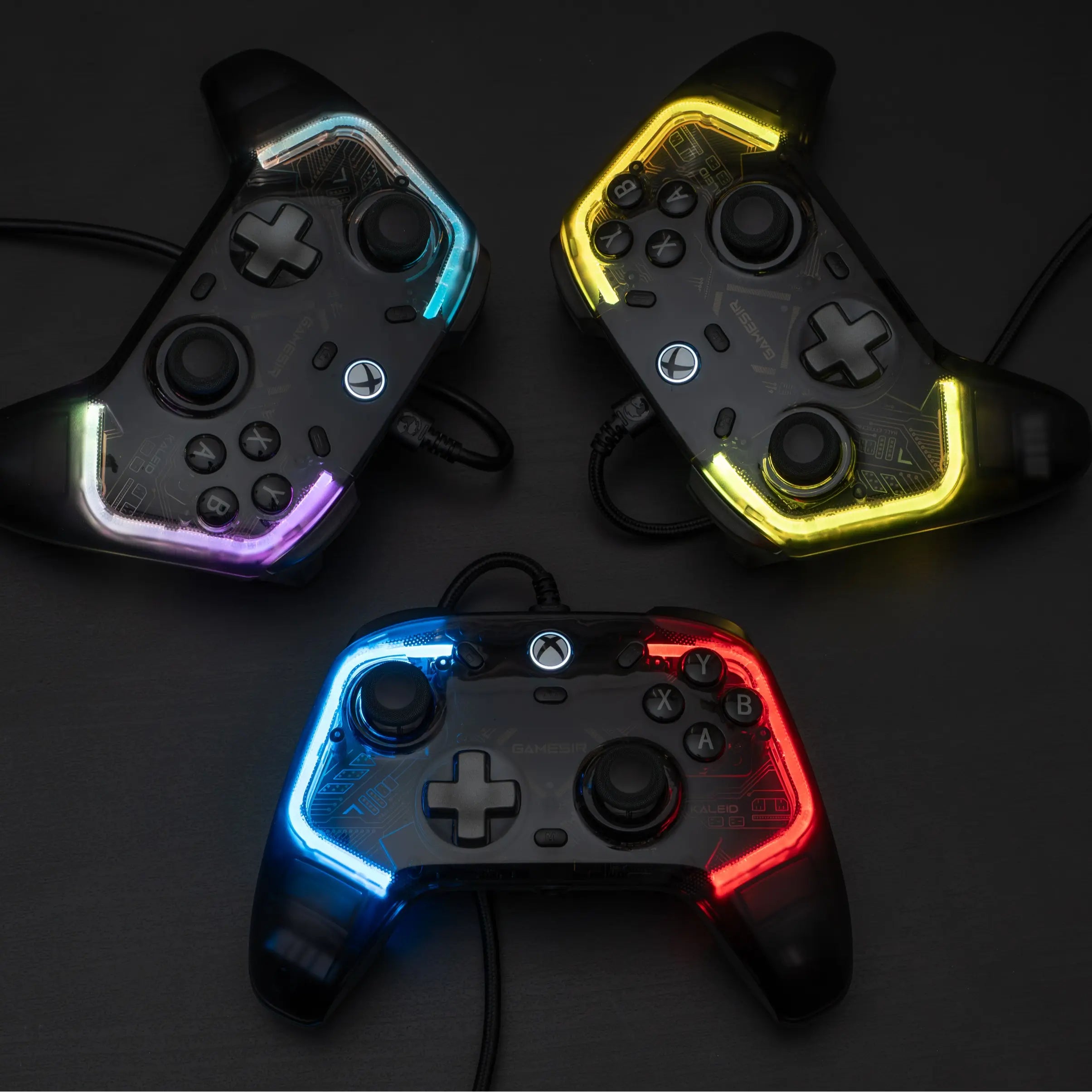 Gamesir Kaleid Wired RGB Light Controller for Xbox Series X|S, Xbox One,Windows 10/11 & Steam, Plug and Play Gaming Gamepad, Transparent Video Game Controller with Hall Effect Joysticks/Hall Trigger